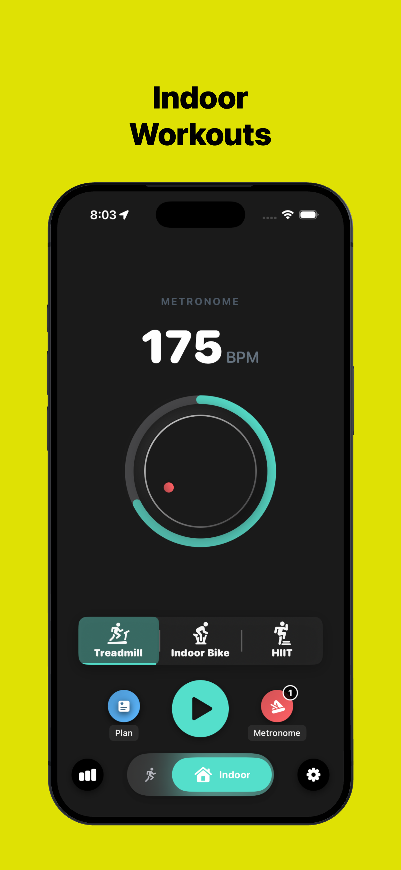 TempoRun — Indoor workout mode